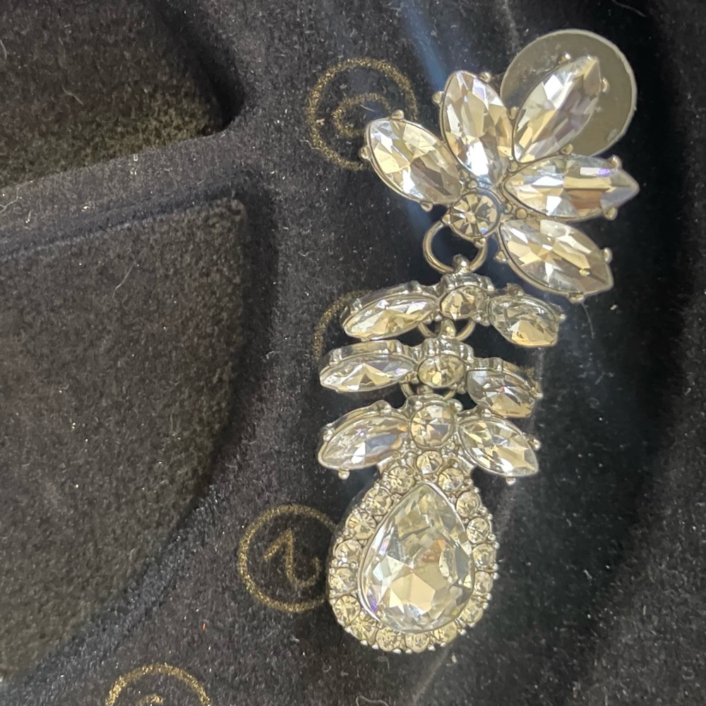 Formal Dangling Rhinestone Teardrop Earrings - image 2